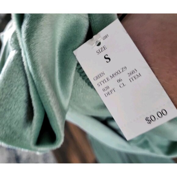 New Auden Green Lightweight Stretch Velour 2pc Loungewear Pajamas Pockets S - Picture 5 of 9